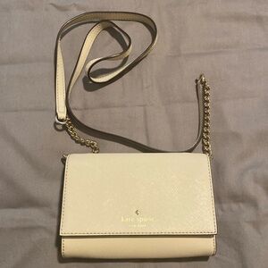 Kate Spade cream clutch crossbody w removable strap